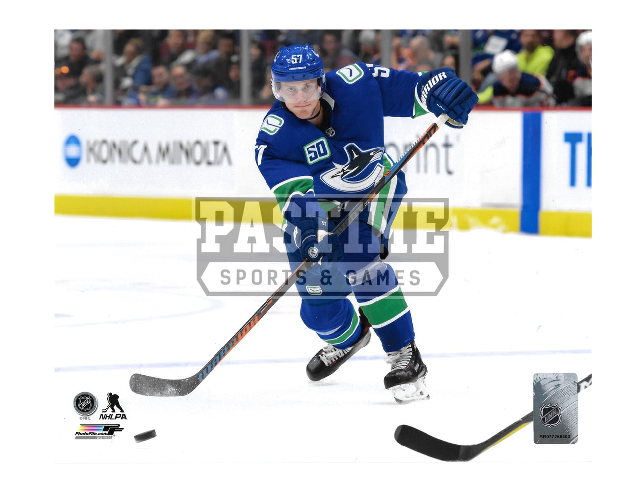 Tyler Myers 8X10 Vancouver Canucks Home Jersey (Skating With Puck) - Pastime Sports & Games