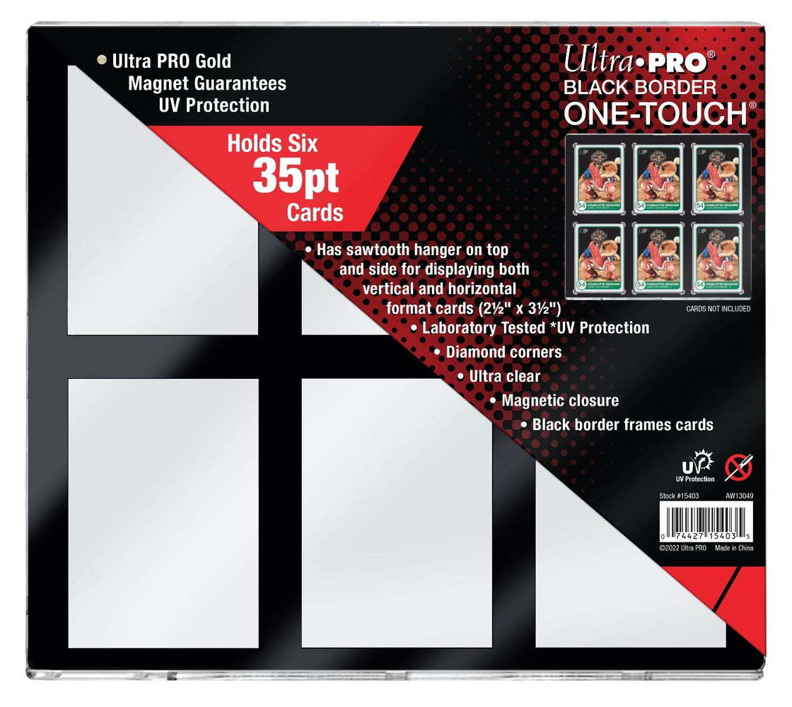 Ultra Pro 6 Pocket Black Bordered 35pt One Touch - Pastime Sports & Games