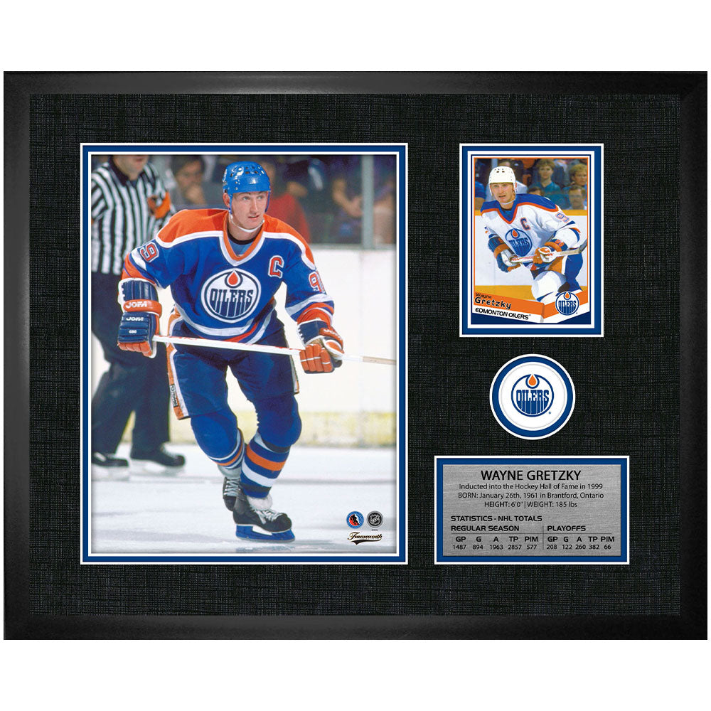 Wayne Gretzky 12.5X15 Edmonton Oilers Framed Photocard - Pastime Sports & Games