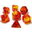 Chessex 7pc RPG Dice Set Gemini Translucent Red & Yellow/Gold CHX26468 - Pastime Sports & Games