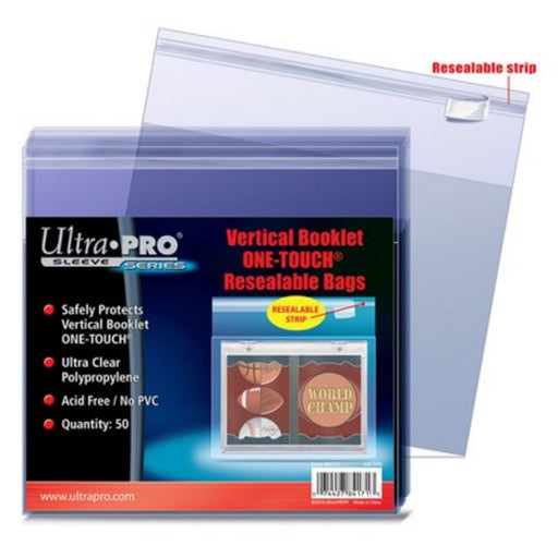 Ultra Pro Sleeve Series Vertical Booklet One-Touch Resealable Bags - Pastime Sports & Games