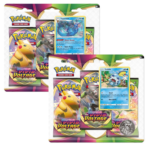 Pokemon Sword & Shield Vivid Voltage 3-Pack Blister - Pastime Sports & Games