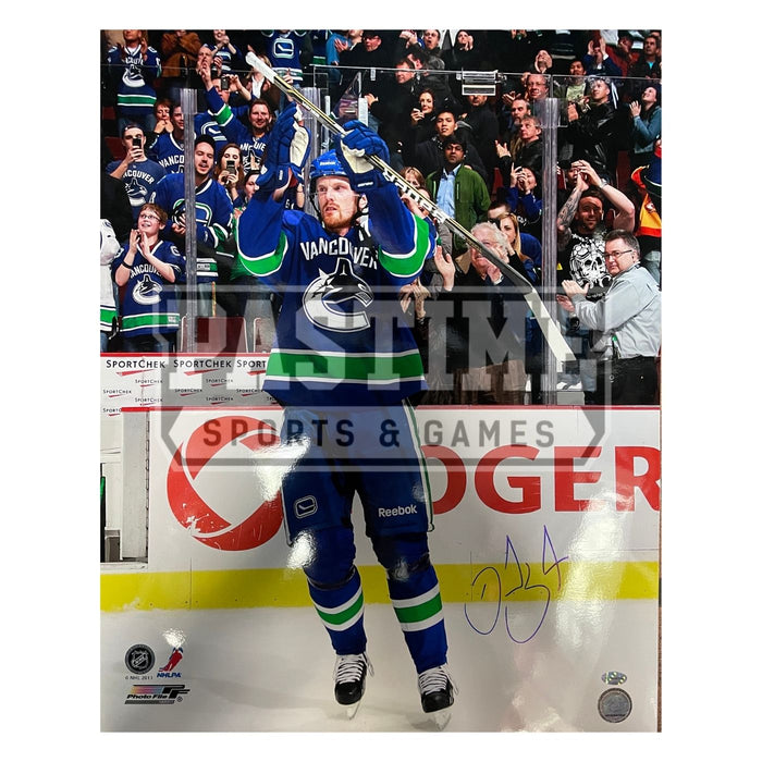 Daniel Sedin Autographed 16X20 Vancouver Canucks (Arms Up) - Pastime Sports & Games