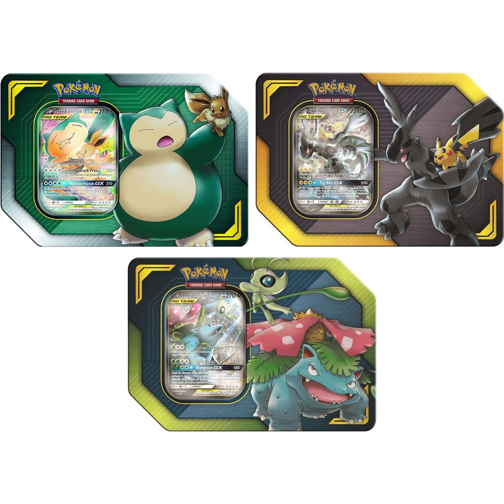 Pokemon Sun & Moon Tag Team Tin (Burning Shadows, Crimson Invasion, Sun & Moon & Steam Siege) - Pastime Sports & Games