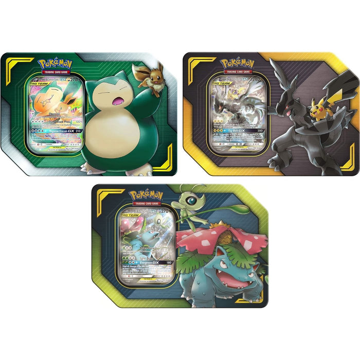 Pokemon Sun & Moon Tag Team Tin (Burning Shadows, Crimson Invasion, Sun & Moon & Steam Siege) - Pastime Sports & Games