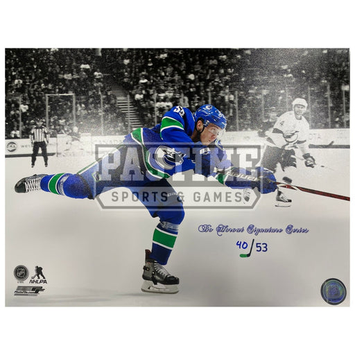 Bo Horvat 11X14 Vancouver Canucks Home Jersey (Shooting) - Pastime Sports & Games