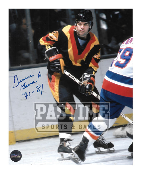 Dennis Kearns Autographed 8X10 Vancouver Canucks Home Jersey (In Position) - Pastime Sports & Games