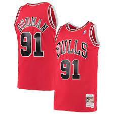 1997-98 Chicago Bulls Dennis Rodman Mitchell & Ness Red Basketball Jersey - Pastime Sports & Games