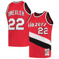 1983-84 Portland Trail Blazers Clyde Drexler Mitchell & Ness Red Basketball Jersey - Pastime Sports & Games