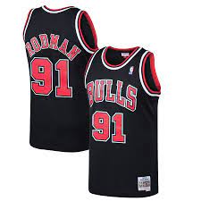 Chicago Bulls Dennis Rodman 1997-98 Mitchell & Ness Black Basketball Jersey - Pastime Sports & Games