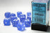 Chessex 12pc D6 Dice Set Frosted Blue/White CHX27606 - Pastime Sports & Games