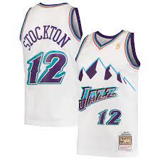 1996-97 Utah Jazz John Stockton Mitchell & Ness White Basketball Jersey - Pastime Sports & Games