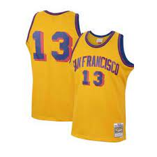 1962-63 San Francisco Warriors Wilt Chamberlain Mitchell & Ness Yellow Basketball Jersey - Pastime Sports & Games