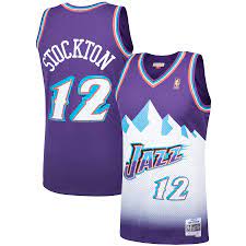 1996-97 Utah Jazz John Stockton Mitchell & Ness Purple Basketball Jersey - Pastime Sports & Games