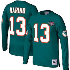 Dan Marino Miami Dolphins Football Lon Sleeve Jersey Mitchell & Ness - Pastime Sports & Games