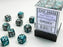Chessex 36 D6 Dice Set Gemini Steel-Teal/White CHX26856 - Pastime Sports & Games