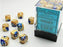 Chessex 36 D6 Dice Set Gemini Blue-Gold/White CHX26822 - Pastime Sports & Games