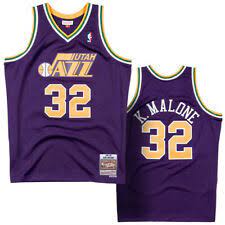 1991-92 Utah Jazz Karl Malone Mitchell & Ness Purple Basketball Jersey - Pastime Sports & Games