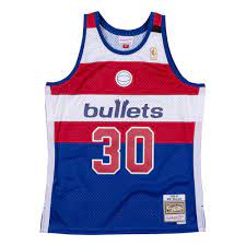 1996-97 Washington Bullets Ben Wallace Mitchell & Ness Blue Basketball Jersey - Pastime Sports & Games