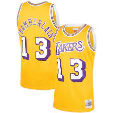1971-72 Los Angeles Lakers Wilt Chamberlain Mitchell & Ness Yellow Basketball Jersey - Pastime Sports & Games