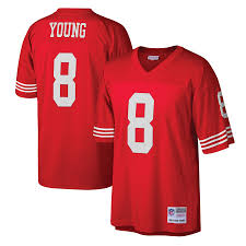Steve Young San Francisco 49ers Football Jersey (M&N Red) - Pastime Sports & Games