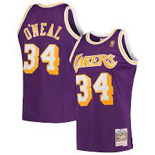 1995-96 Los Angeles Lakers Shaquille O'Neal Mitchell & Ness Purple Basketball Jersey - Pastime Sports & Games