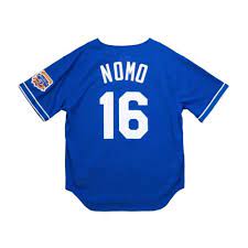 Los Angeles Dodgers Hideo Nomo Authentic Mitchell & Ness Batting Practice  Blue Baseball Jersey