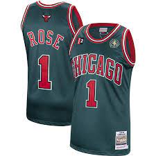 Chicago Bulls Derrick Rose 2008-09 Mitchell Ness Green Basketball Jersey