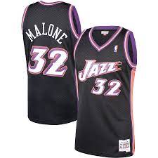 1998-99 Utah Jazz Karl Malone Mitchell & Ness Black Basketball Jersey - Pastime Sports & Games