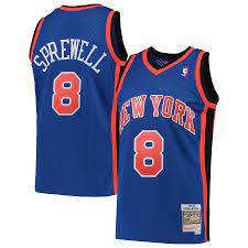 New York Knicks Latrell Sprewell 1998-99 Mitchell & Ness Blue Basketball Jersey - Pastime Sports & Games