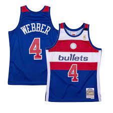1996-97 Washington Bullets Chris Webber Mitchell & Ness Red/Blue Basketball Jersey - Pastime Sports & Games