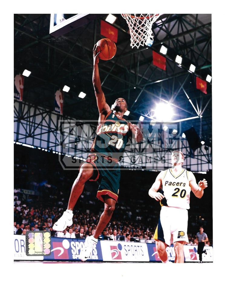 Gary Payton 8X10 Seattle Sonics (About To Dunk) - Pastime Sports & Games