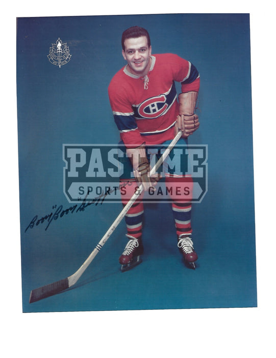 Boom Boom Geoffrion Autographed 8X10 Montreal Canadiens Home Jersey (Pose) - Pastime Sports & Games