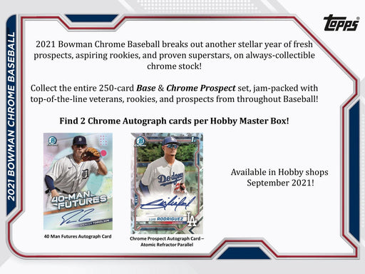 2021 Topps Bowman Chrome Baseball Hobby Box - Pastime Sports & Games