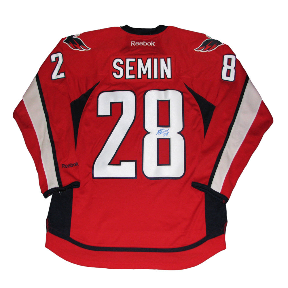 Alexander Semin Autographed Washington Capitals Hockey Jersey (Red Reebok) - Pastime Sports & Games