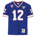 Jim Kelly Buffalo Bills Autographed Mitchell & Ness Royal Authentic Throwback Jersey with "HOF 02" Inscription - Pastime Sports & Games