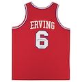 Julius Erving Red Philadelphia 76ers Autographed Mitchell & Ness 1982-83 Authentic Jersey with "NBA Top 75" Inscription - Pastime Sports & Games