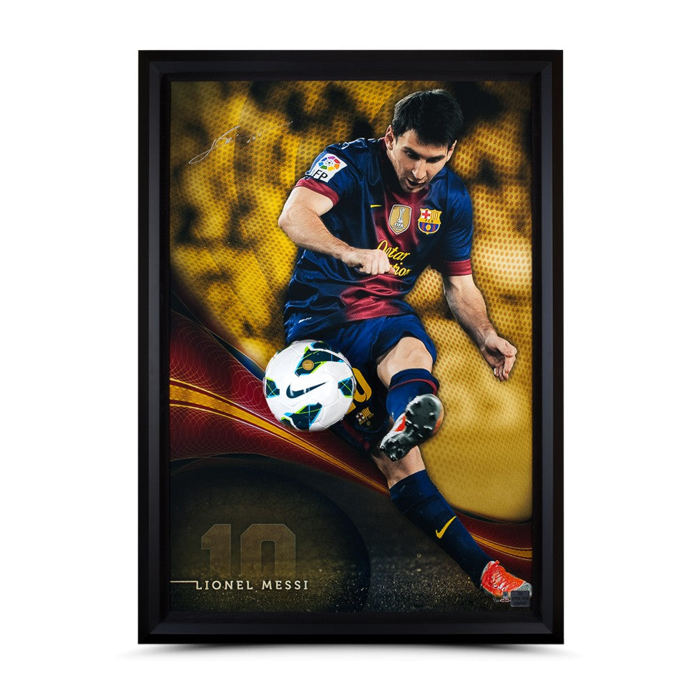 Lionel Messi "Flicker Breaking Through" Autographed Soccer - Pastime Sports & Games