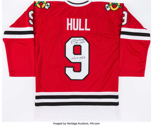 Bobby Hull Chicago Blackhawks Autographed Red Mitchell & Ness