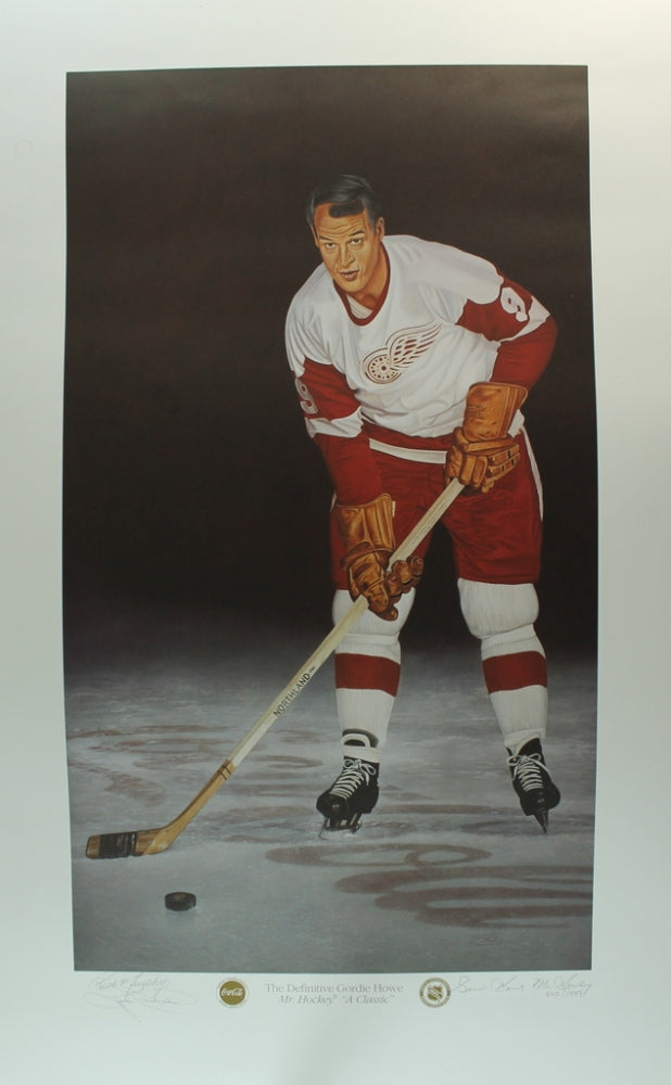 Gordie Howe Autographed Wood Framed Photo Detriot Red Wings 23X37 - Pastime Sports & Games