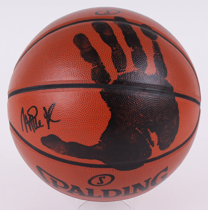 Magic Johnson Hand Print Autographed Basketball - Pastime Sports & Games