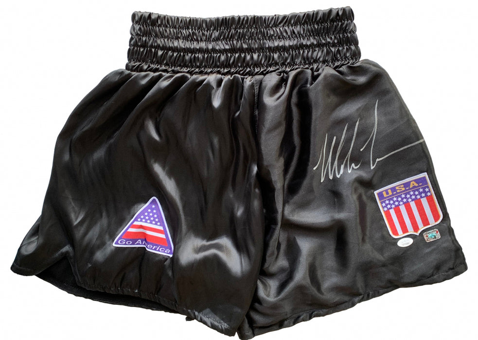Mike Tyson Autographed Black Custom Boxing Shorts - Pastime Sports & Games