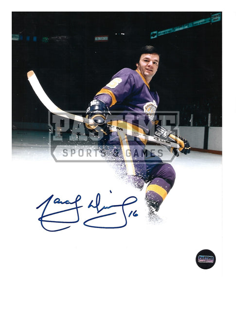 Marcel Dionne Autographed 8X10 L.A Kings Home Jersey (Spraying Ice) - Pastime Sports & Games