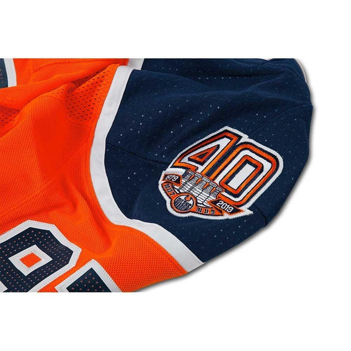 Connor McDavid Autographed Edmonton Oilers Authentic Orange Jersey with 40th Anniversary Shoulder Patch - Pastime Sports & Games