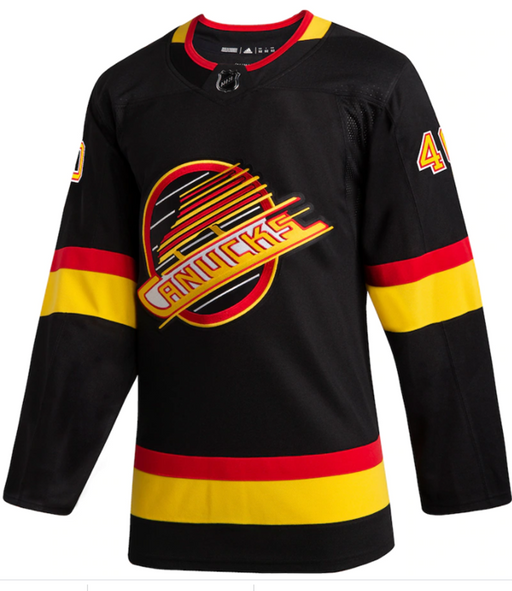2019/20 Vancouver Canucks Elias Pettersson Skate Hockey Jersey (Black Adidas) - Pastime Sports & Games