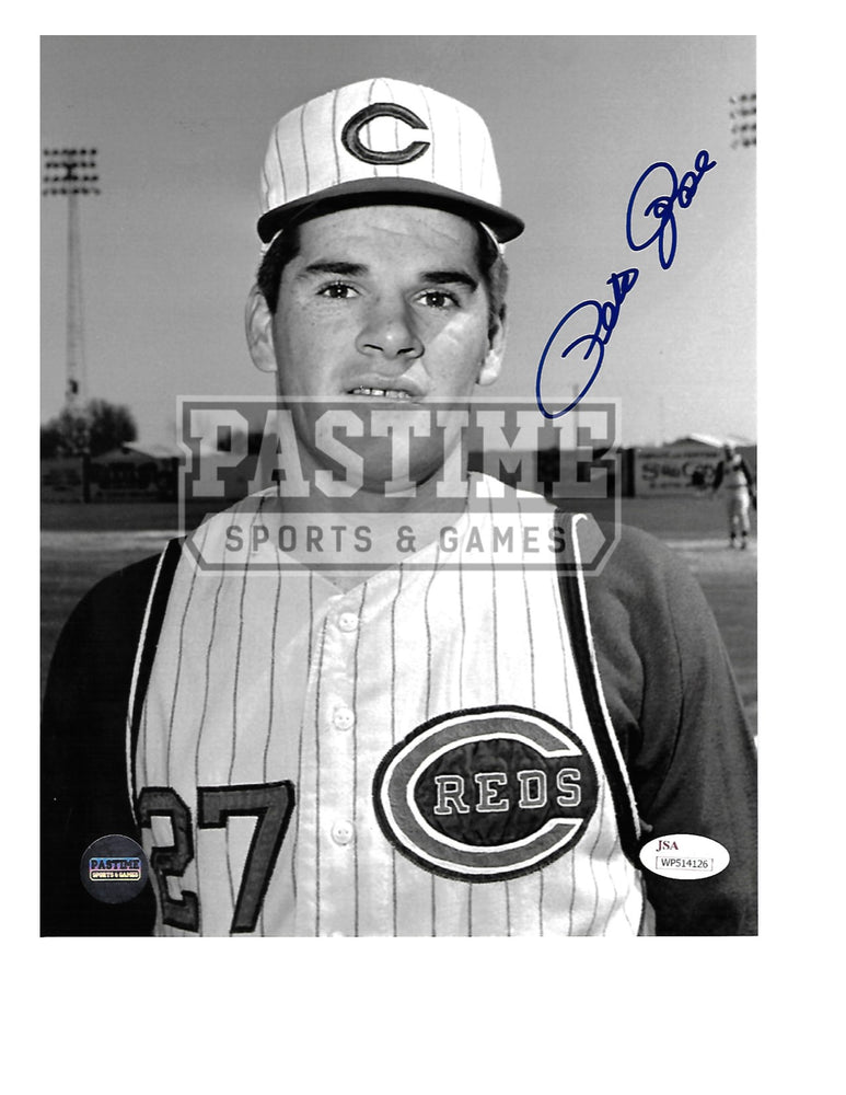 Pete Rose Autographed 8X10 Cincinnati Red (Pose 2) - Pastime Sports & Games