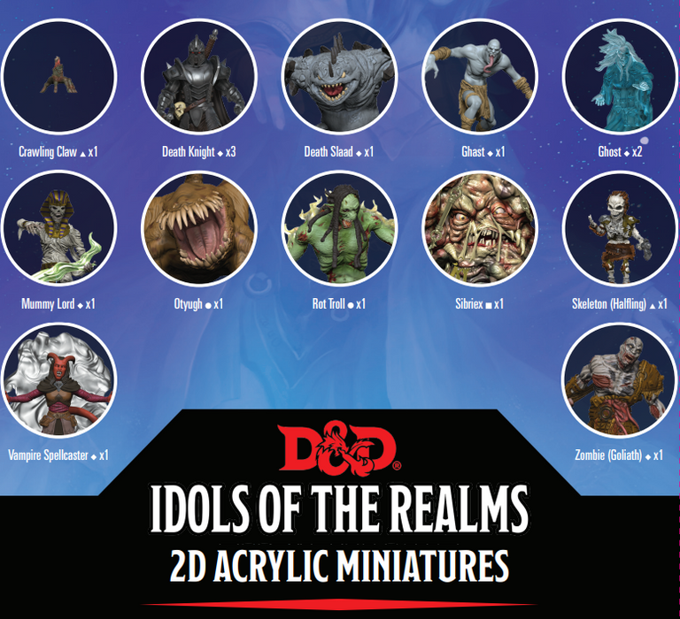 D&D Idols of the Realms 2D Mini's Boneyard Set 1 - Pastime Sports & Games