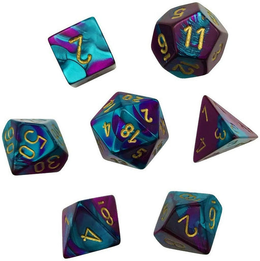 Mini Gemini 7-Die Set Purple-Teal/Gold - Pastime Sports & Games