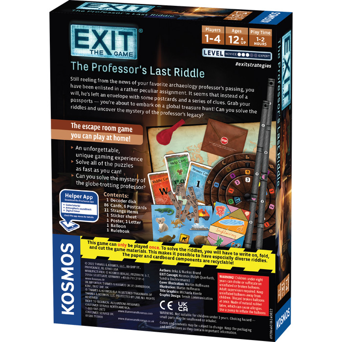 Exit The Professor's Last Riddle - Pastime Sports & Games