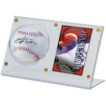 Ultra Pro Acrylic Ball & Card Holder - Pastime Sports & Games